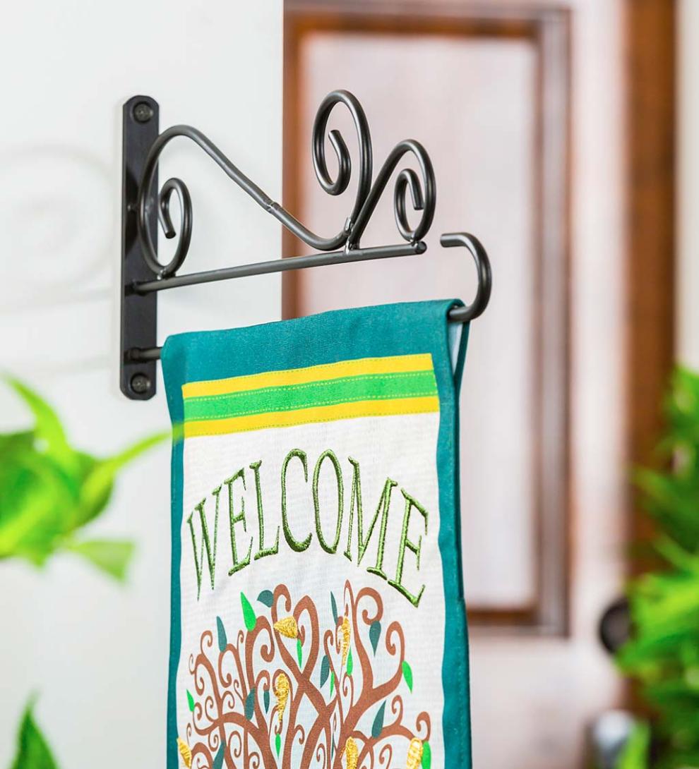 Plow & Hearth Decorative Garden Accents Yard & Garden Swirl Wall-Mount Garden Flag Hanger
