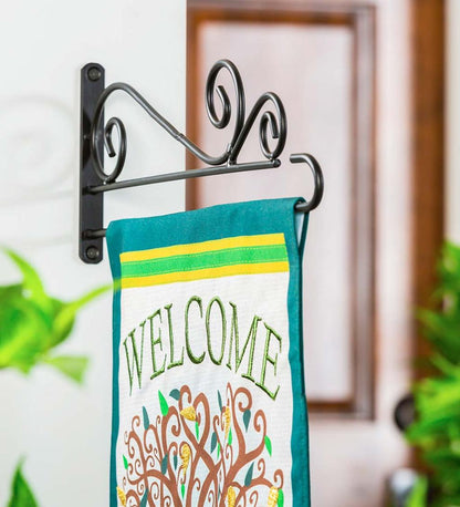Plow & Hearth Decorative Garden Accents Yard & Garden Swirl Wall-Mount Garden Flag Hanger