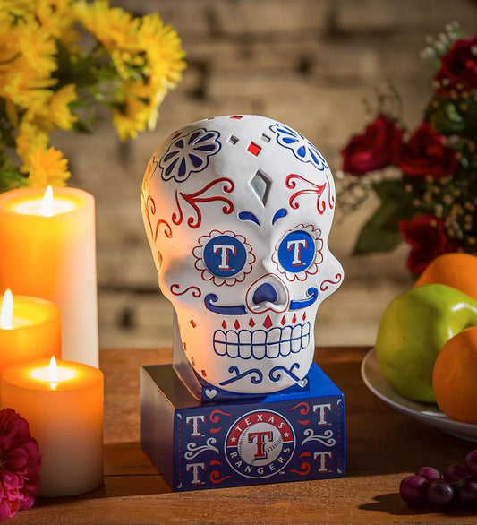 Plow & Hearth Decorative Garden Accents Yard & Garden Texas Rangers, Sugar Skull Statue