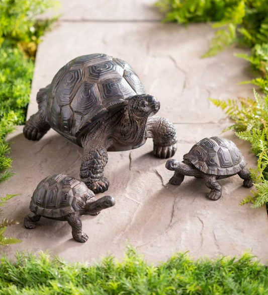 Plow & Hearth Decorative Garden Accents Yard & Garden Tortoise Family Resin Garden Accents