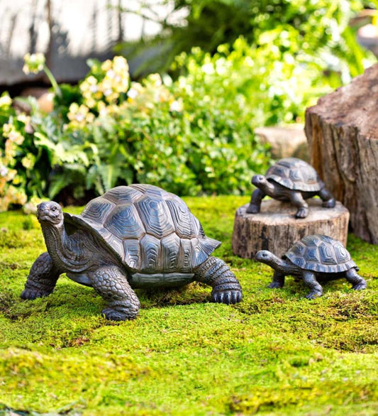 Plow & Hearth Decorative Garden Accents Yard & Garden Tortoise Family Resin Garden Accents
