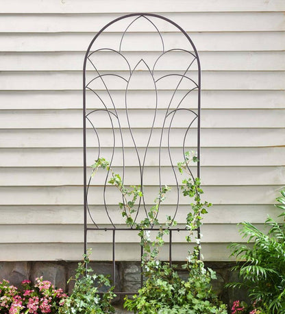 Plow & Hearth Decorative Garden Accents Yard & Garden Tulip Metal Garden Trellis