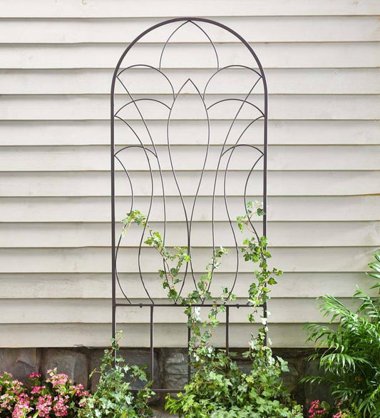 Plow & Hearth Decorative Garden Accents Yard & Garden Tulip Metal Garden Trellis