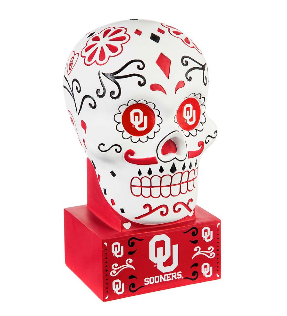 Plow & Hearth Decorative Garden Accents Yard & Garden University Of Oklahoma Sugar Skull Statue