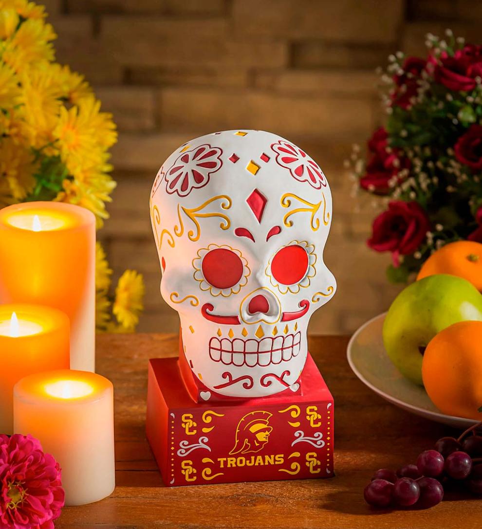 Plow & Hearth Decorative Garden Accents Yard & Garden University Of Southern California Sugar Skull Statue