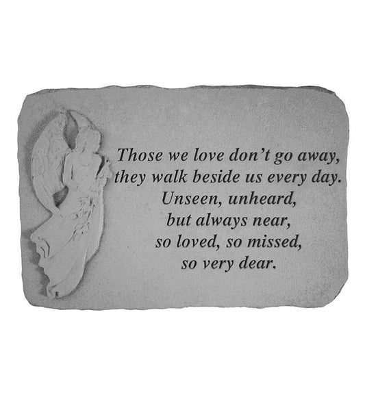 Plow & Hearth Decorative Garden Accents Yard & Garden Usa-Made Cast Stone Angel Memorial Indoor/Outdoor Plaque