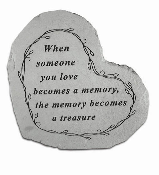 Plow & Hearth Decorative Garden Accents Yard & Garden Usa-Made Cast Stone Heart Memorial Indoor/Outdoor Plaque