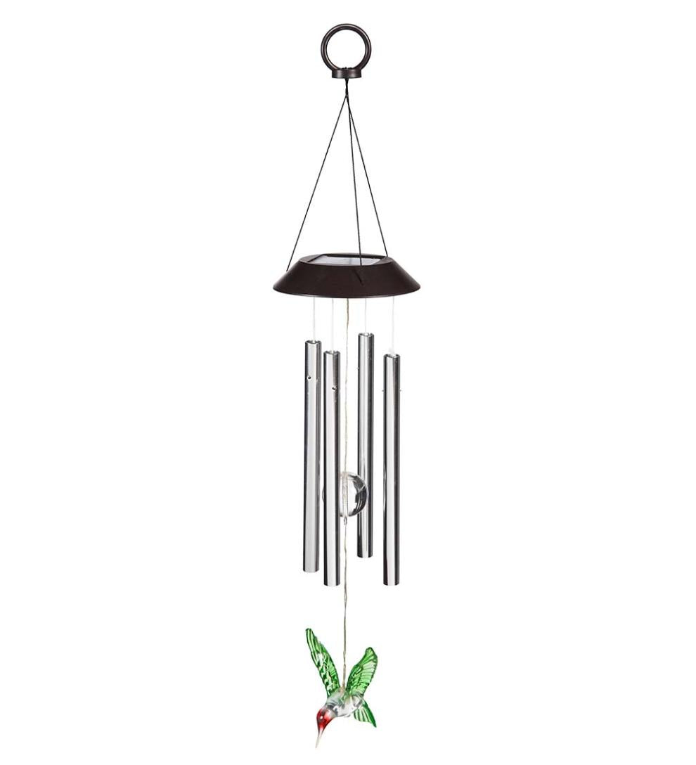 Plow & Hearth Decorative Garden Accents Yard & Garden Winged Wonders Solar Wind Chimes, Set Of 3