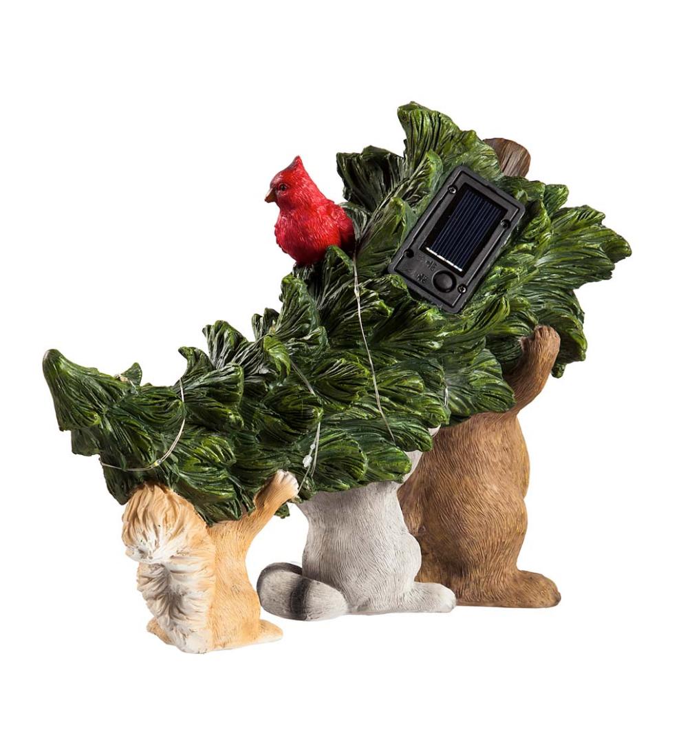 Plow & Hearth Decorative Garden Accents Yard & Garden Woodland Friends Solar Garden Statuary