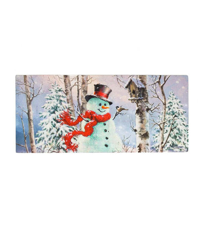 Plow & Hearth Doormats & Boot Trays Outdoor Living Birch Forest Snowman Sassafras Switch Mat