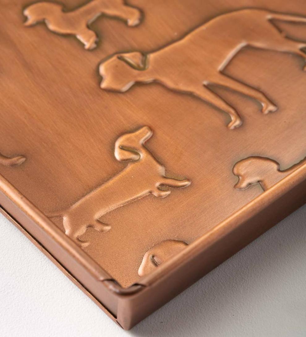 Plow & Hearth Doormats & Boot Trays Outdoor Living Embossed Metal Dog Breeds Boot Tray