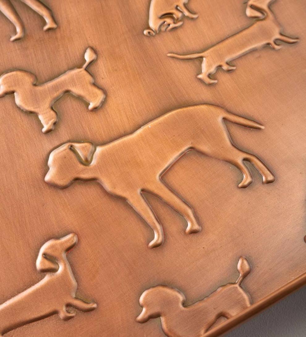 Plow & Hearth Doormats & Boot Trays Outdoor Living Embossed Metal Dog Breeds Boot Tray