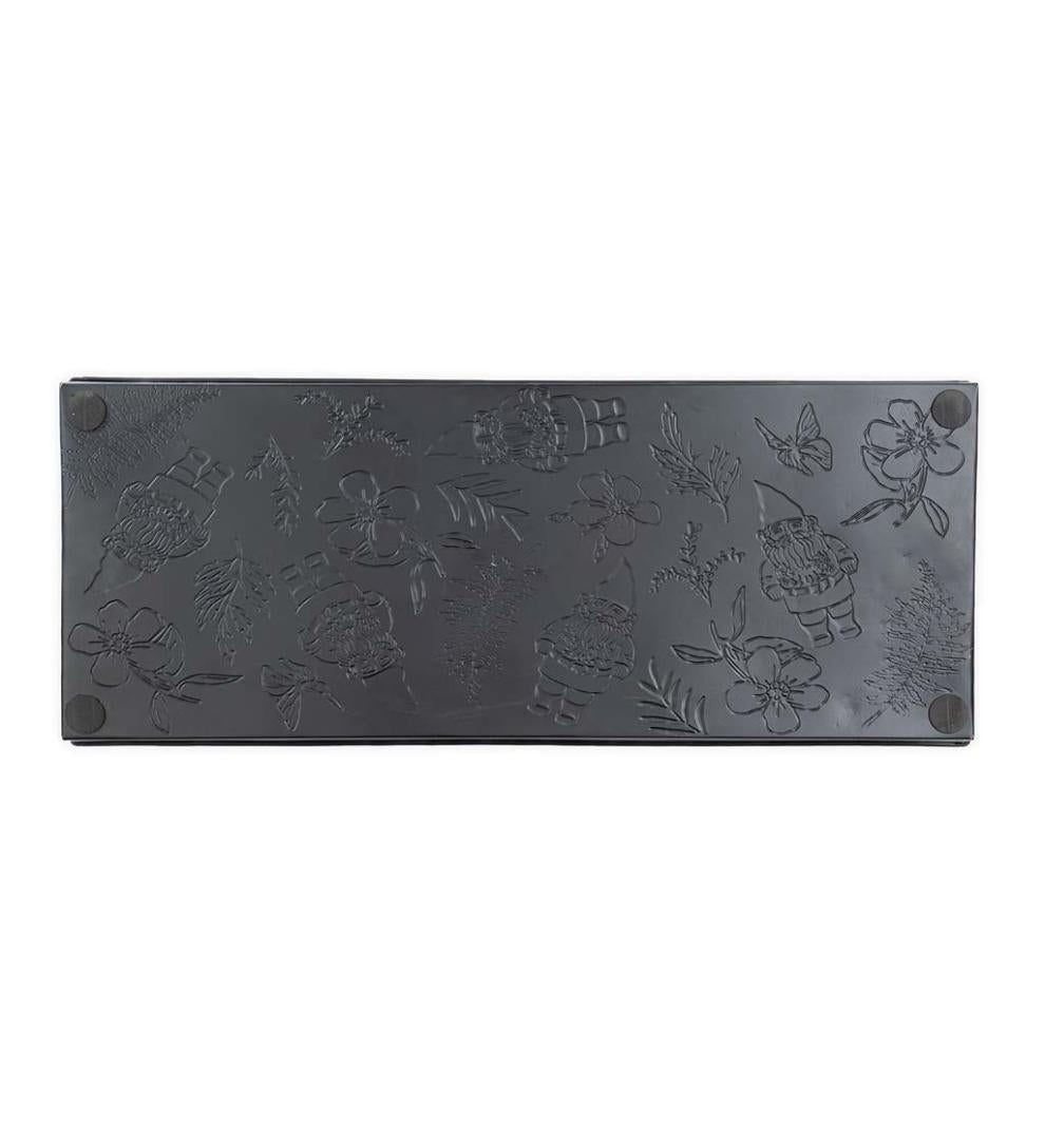 Plow & Hearth Doormats & Boot Trays Outdoor Living Embossed Metal Garden Gnome Boot Tray