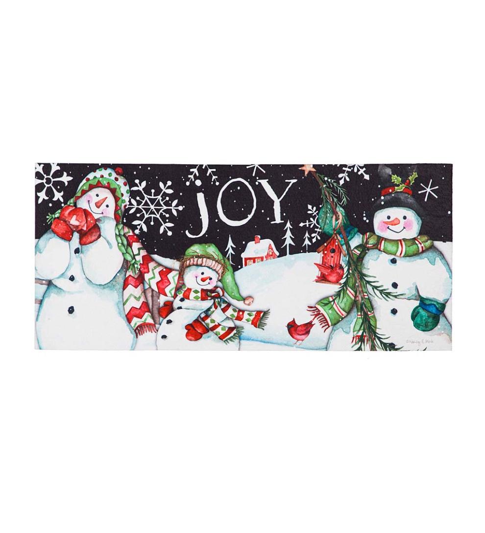 Plow & Hearth Doormats & Boot Trays Outdoor Living Snowman Joy Holiday Sassafras Switch Mat