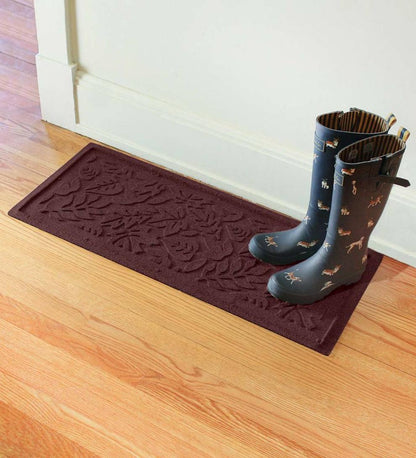 Plow & Hearth Doormats & Boot Trays Outdoor Living Waterhog Fall Day Leaves Boot Tray - Bordeaux