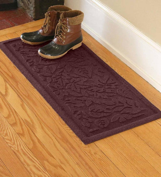 Plow & Hearth Doormats & Boot Trays Outdoor Living Waterhog Fall Day Leaves Boot Tray - Bordeaux