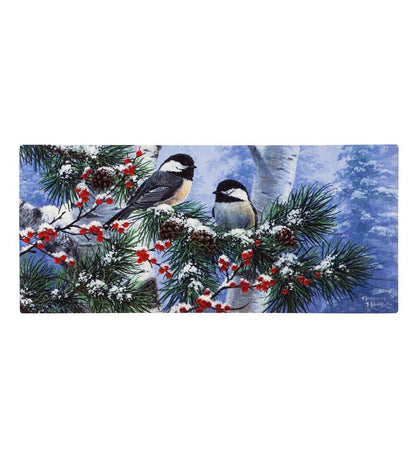 Plow & Hearth Doormats & Boot Trays Outdoor Living Winter Chickadee Friends Sassafras Switch Mat