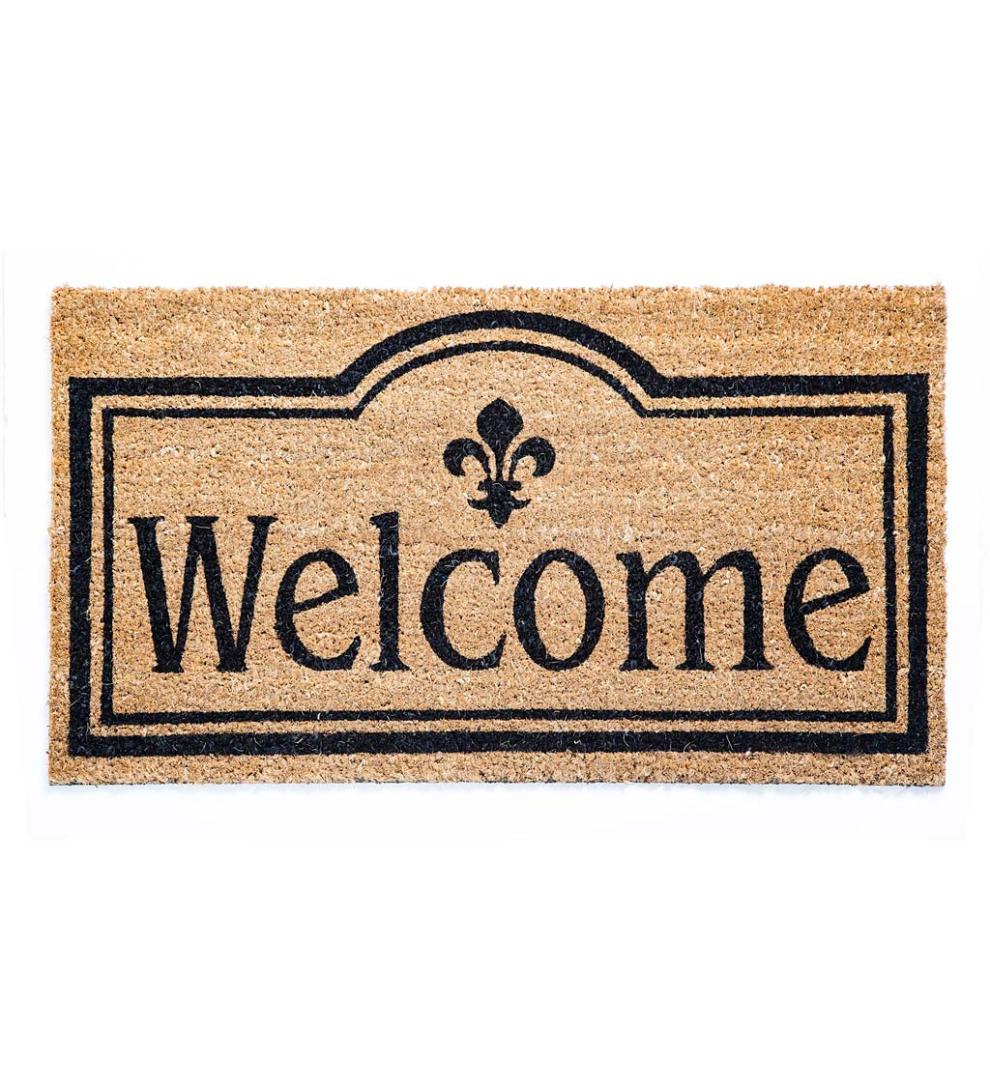 Plow & Hearth Doormats Indoor Living Fleur De Lis Coir Welcome Mat