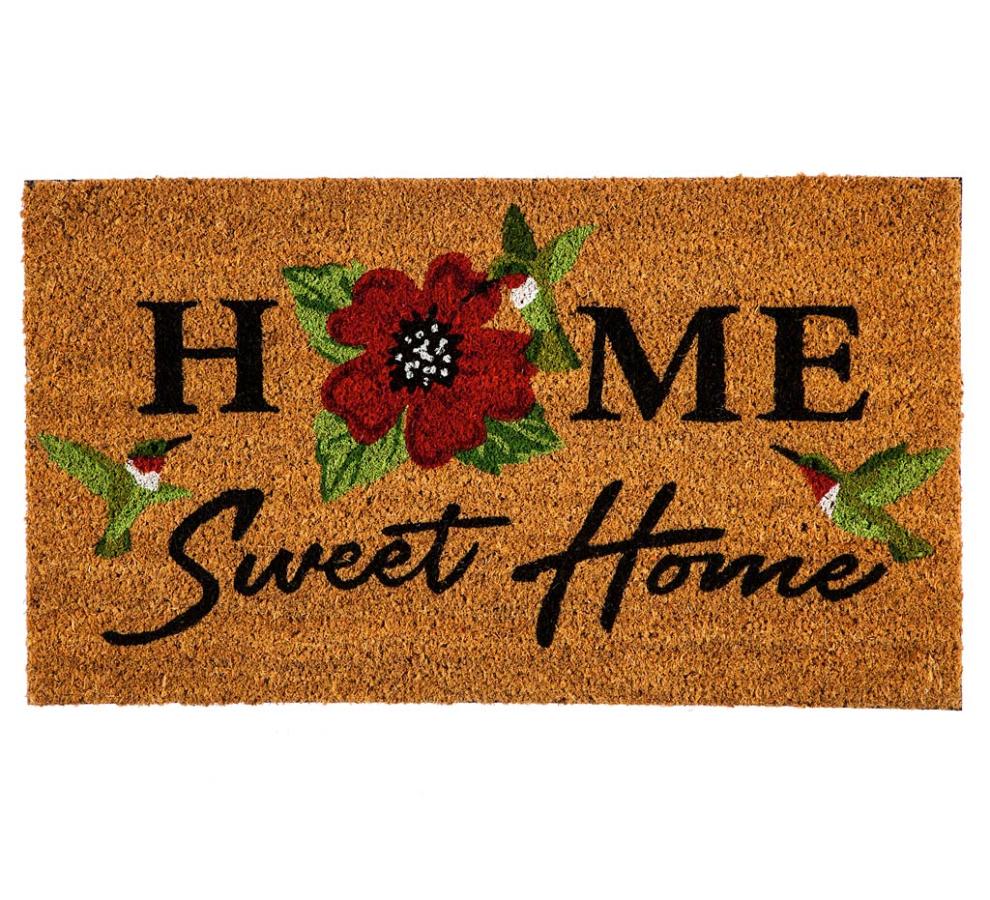 Plow & Hearth Doormats Indoor Living Home Sweet Home Hummingbirds Coir Mat