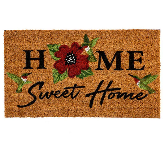 Plow & Hearth Doormats Indoor Living Home Sweet Home Hummingbirds Coir Mat