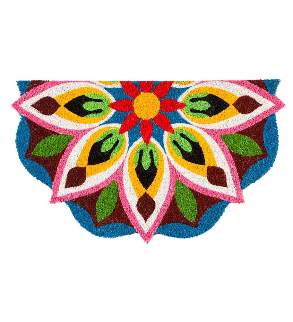 Plow & Hearth Doormats Indoor Living Medallion Shaped Coir Mat