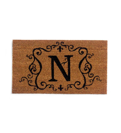Plow & Hearth Doormats Indoor Living Monogrammed Coir Doormat - E
