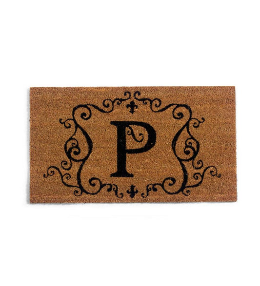 Plow & Hearth Doormats Indoor Living Monogrammed Coir Doormat - E