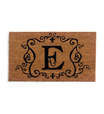 Plow & Hearth Doormats Indoor Living Monogrammed Coir Doormat - E