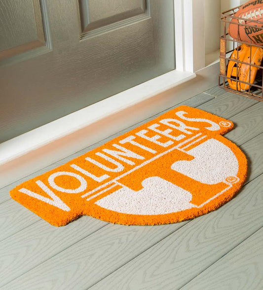 Plow & Hearth Doormats Indoor Living Ncaa Team Shaped Coir Door Mat - Auburn Tigers