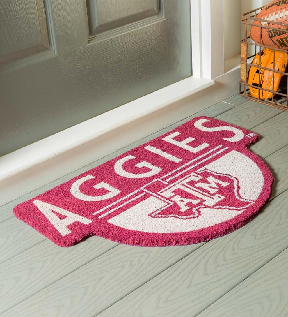 Plow & Hearth Doormats Indoor Living Ncaa Team Shaped Coir Door Mat - Auburn Tigers