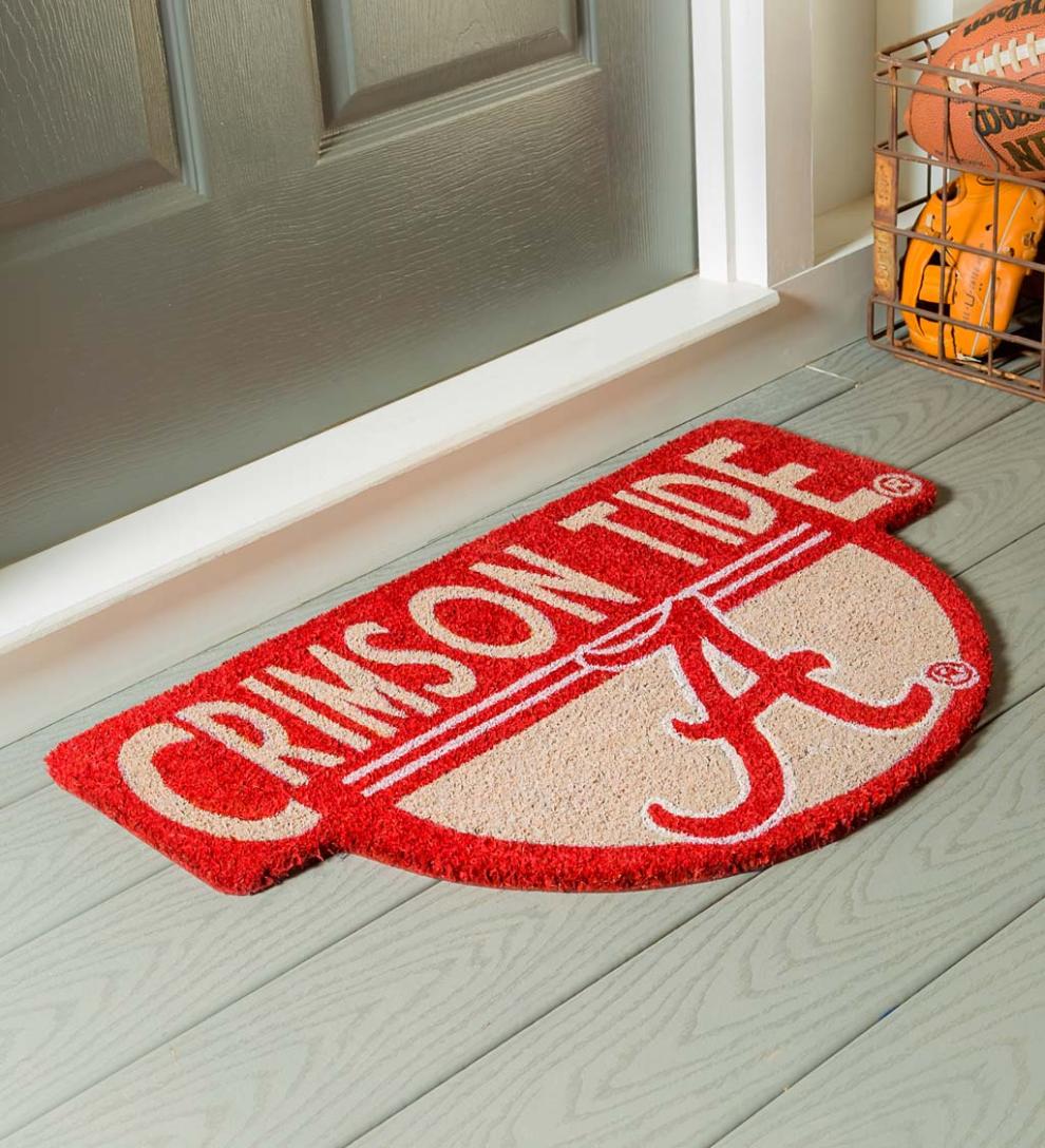 Plow & Hearth Doormats Indoor Living Ncaa Team Shaped Coir Door Mat - Auburn Tigers