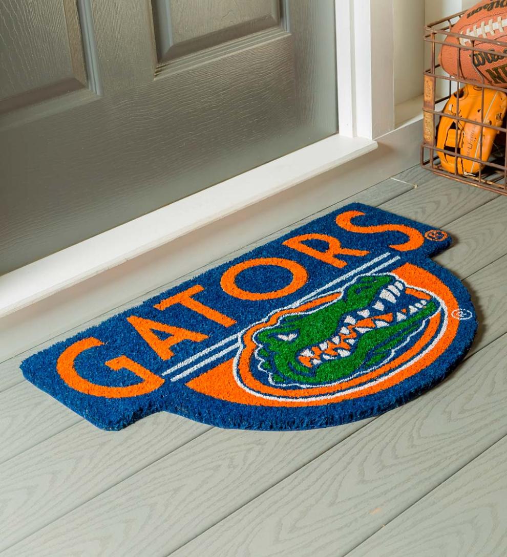 Plow & Hearth Doormats Indoor Living Ncaa Team Shaped Coir Door Mat - Auburn Tigers