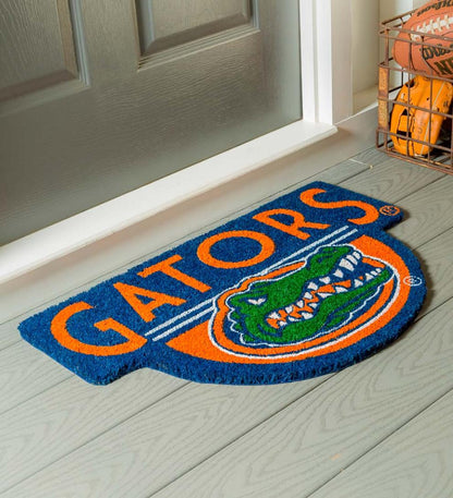 Plow & Hearth Doormats Indoor Living Ncaa Team Shaped Coir Door Mat - Auburn Tigers