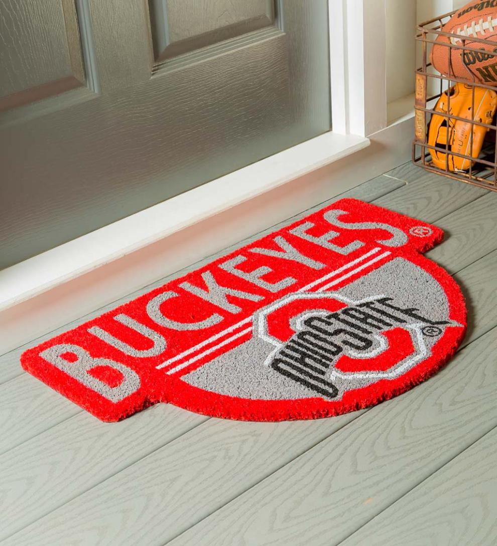Plow & Hearth Doormats Indoor Living Ncaa Team Shaped Coir Door Mat - Auburn Tigers