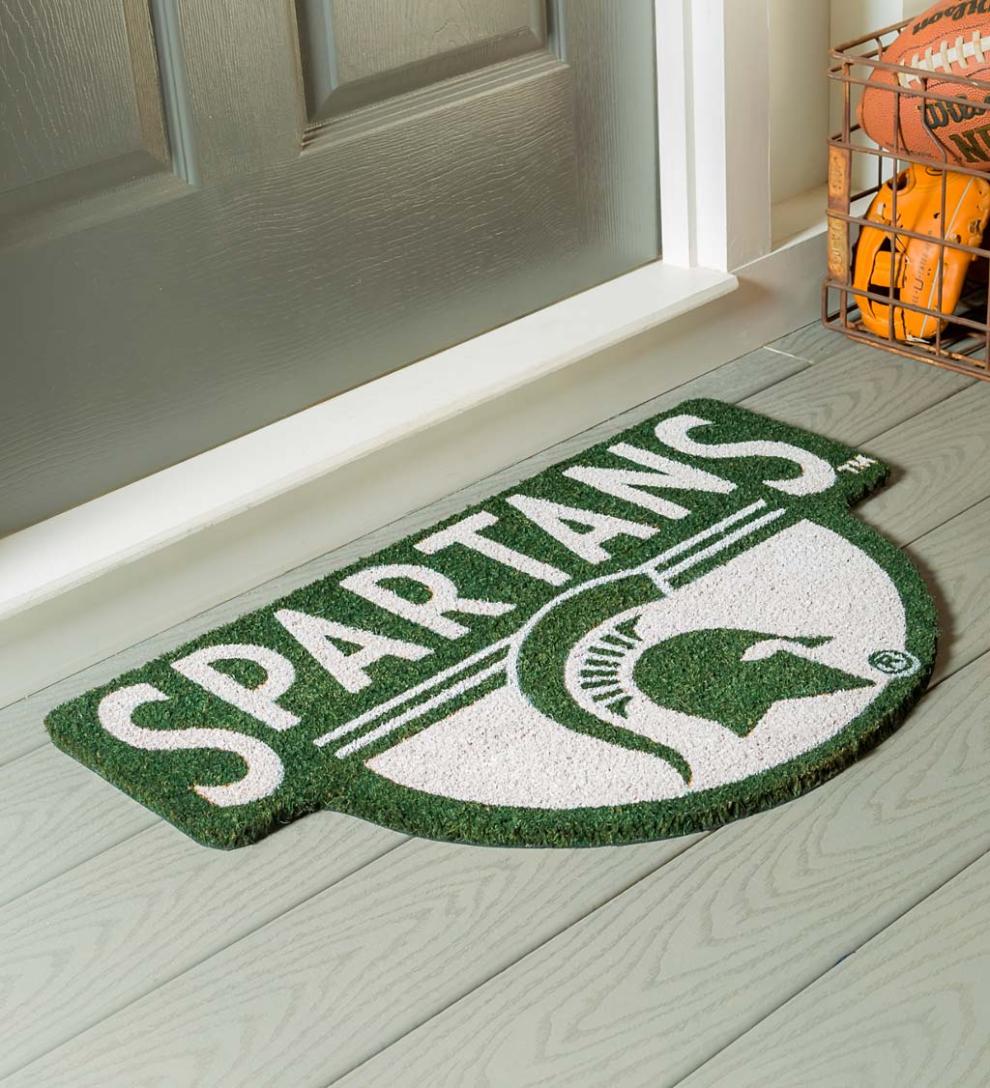 Plow & Hearth Doormats Indoor Living Ncaa Team Shaped Coir Door Mat - Auburn Tigers