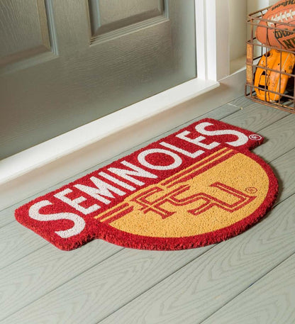 Plow & Hearth Doormats Indoor Living Ncaa Team Shaped Coir Door Mat - Auburn Tigers