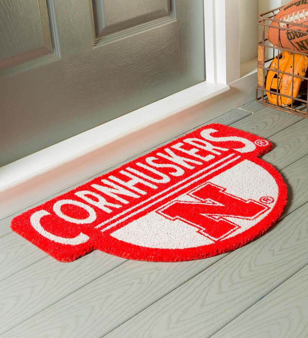 Plow & Hearth Doormats Indoor Living Ncaa Team Shaped Coir Door Mat - Auburn Tigers