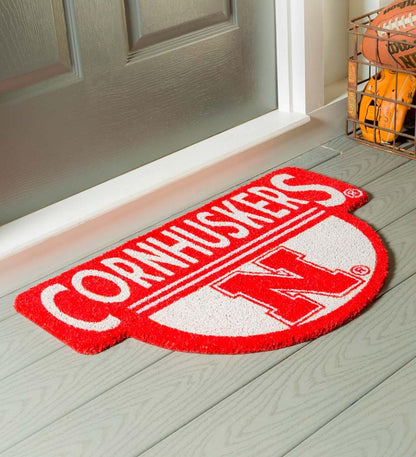 Plow & Hearth Doormats Indoor Living Ncaa Team Shaped Coir Door Mat - Auburn Tigers