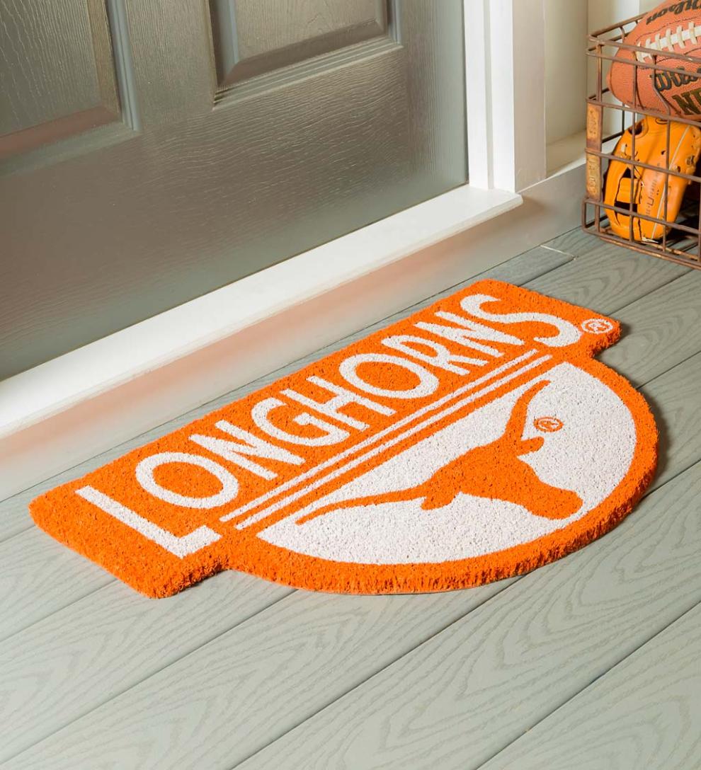 Plow & Hearth Doormats Indoor Living Ncaa Team Shaped Coir Door Mat - Auburn Tigers
