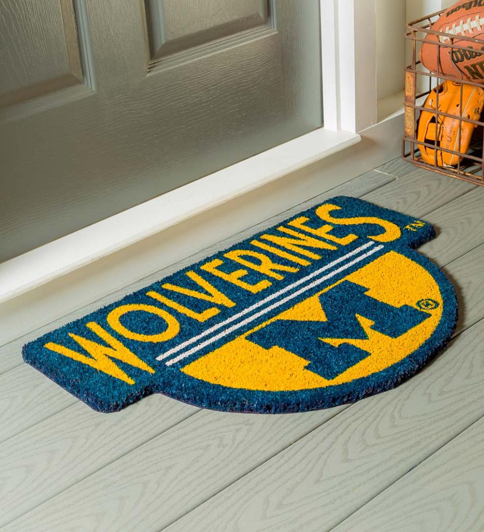 Plow & Hearth Doormats Indoor Living Ncaa Team Shaped Coir Door Mat - Auburn Tigers