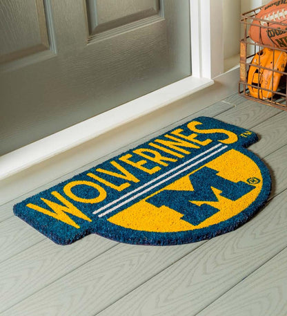 Plow & Hearth Doormats Indoor Living Ncaa Team Shaped Coir Door Mat - Auburn Tigers