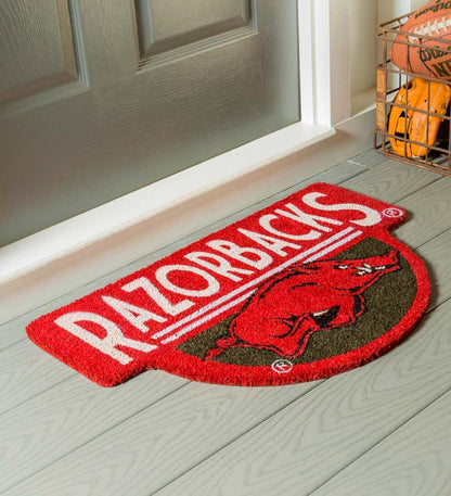 Plow & Hearth Doormats Indoor Living Ncaa Team Shaped Coir Door Mat - Auburn Tigers