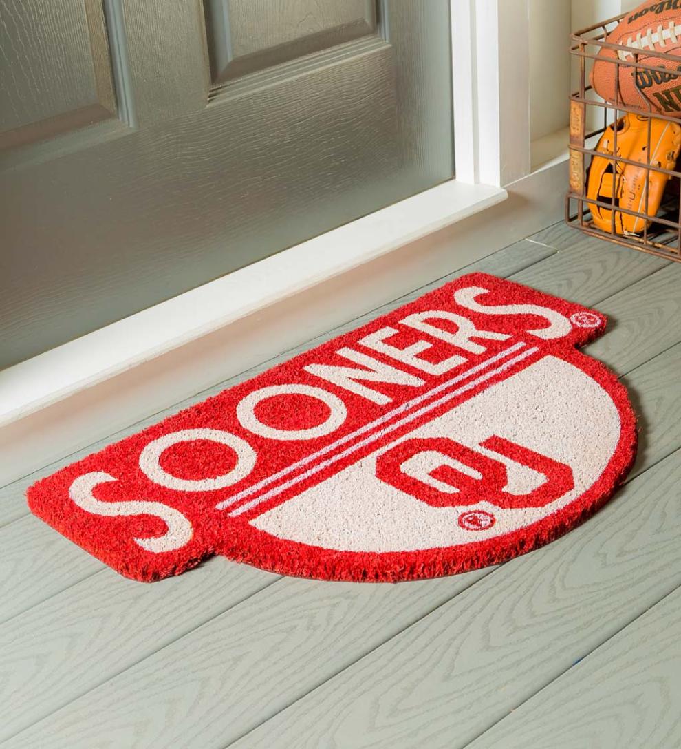 Plow & Hearth Doormats Indoor Living Ncaa Team Shaped Coir Door Mat - Auburn Tigers