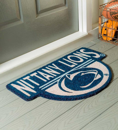 Plow & Hearth Doormats Indoor Living Ncaa Team Shaped Coir Door Mat - Auburn Tigers