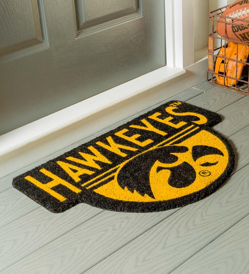 Plow & Hearth Doormats Indoor Living Ncaa Team Shaped Coir Door Mat - Auburn Tigers