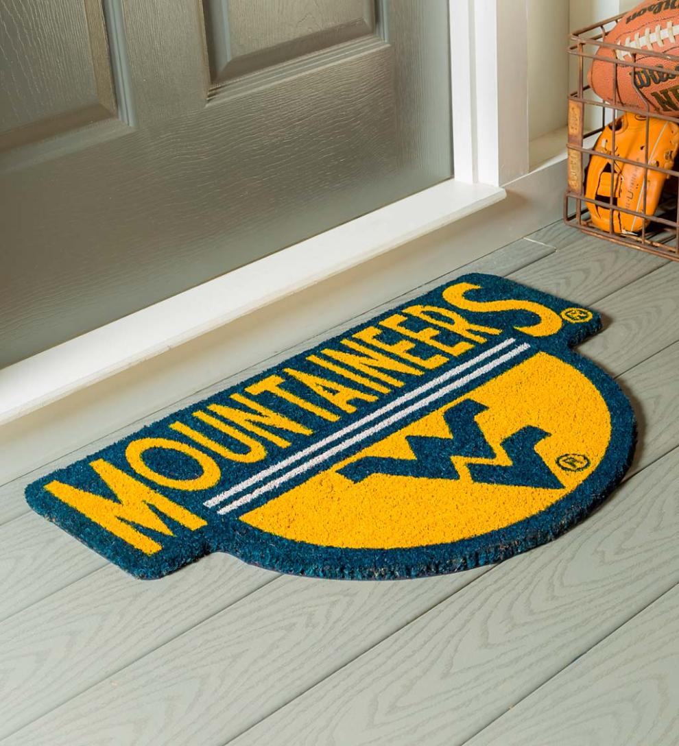 Plow & Hearth Doormats Indoor Living Ncaa Team Shaped Coir Door Mat - Auburn Tigers