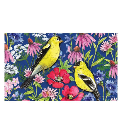 Plow & Hearth Doormats Indoor Living Watercolor Wildflowers Embossed Floor Mat