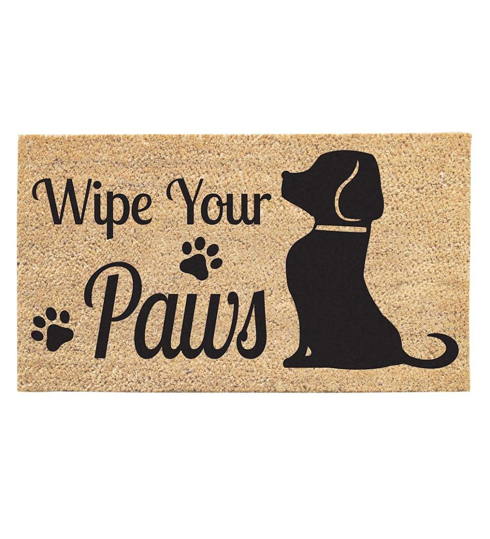 Plow & Hearth Doormats Indoor Living Wipe Your Paws Dog Coir Mat