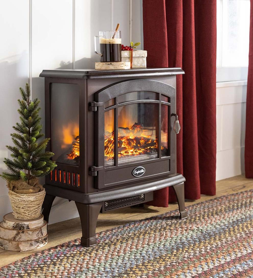 Plow & Hearth Electric Fireplaces & Stoves Fireplace & Hearth Panoramic Quartz Infrared Stove Heater - Black