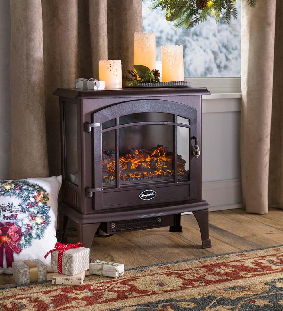 Plow & Hearth Electric Fireplaces & Stoves Fireplace & Hearth Panoramic Quartz Infrared Stove Heater - Black